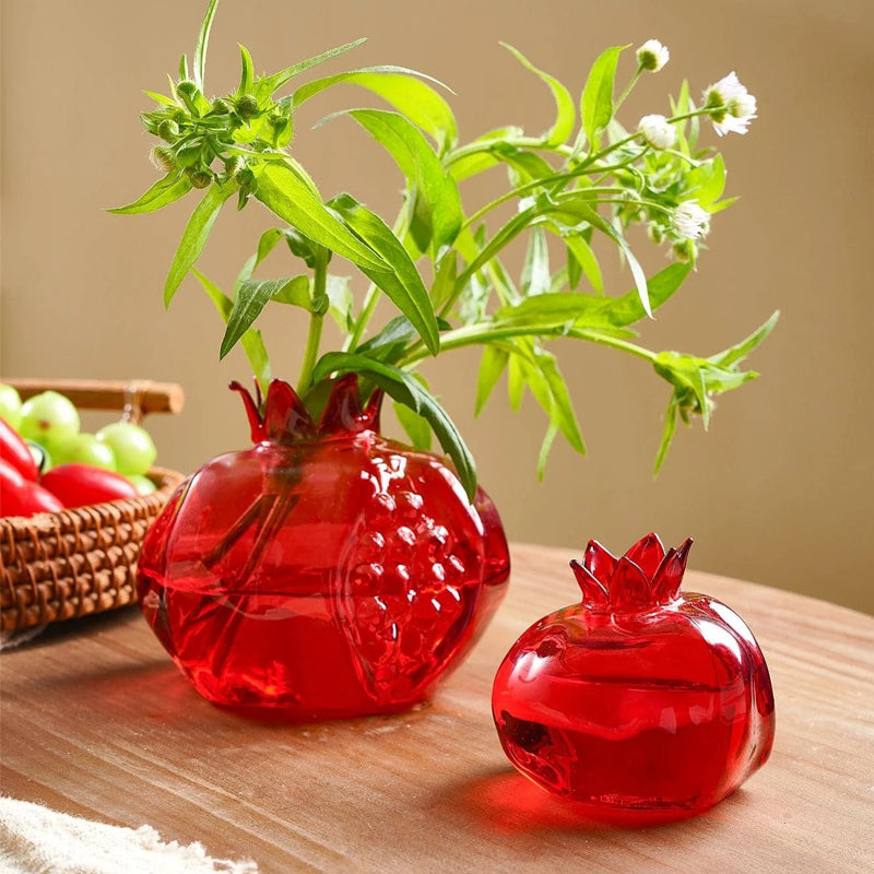 Vase rond verre rouge