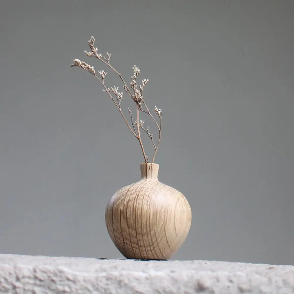 Vase rond bois minimaliste