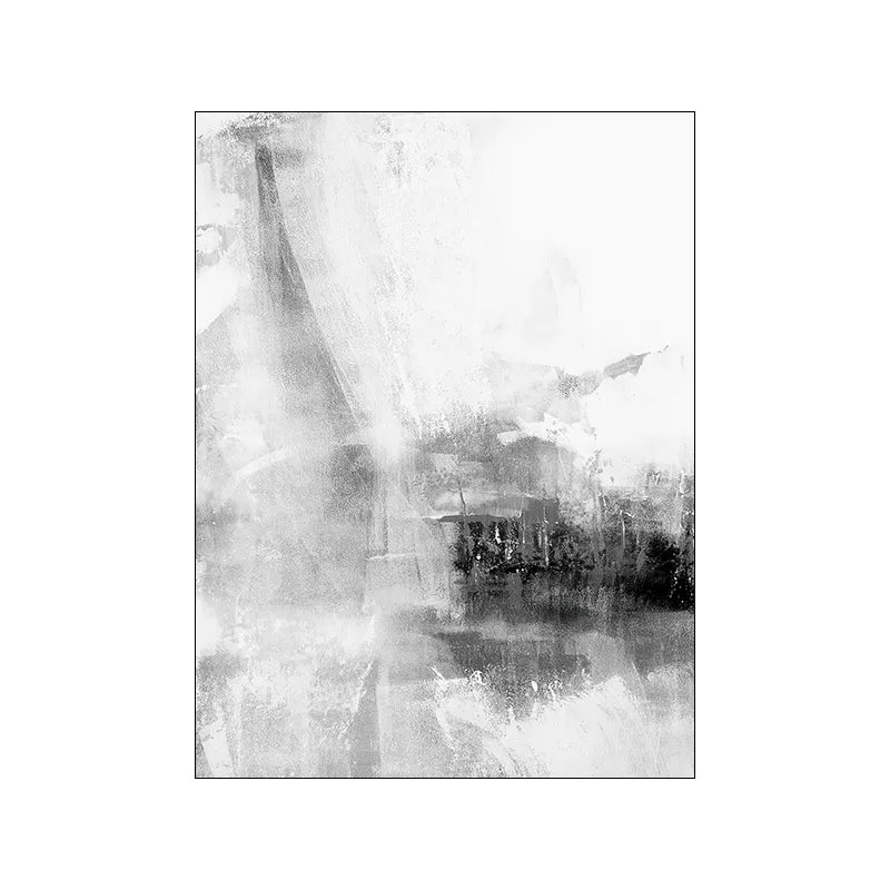 Tableau abstrait noir et blanc
