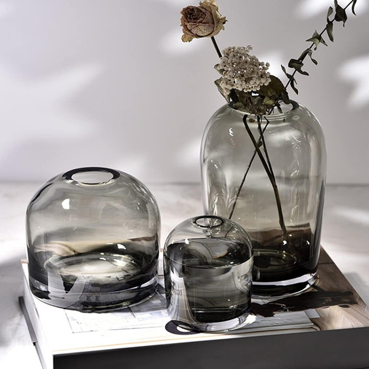 Vase noir transparent moderne