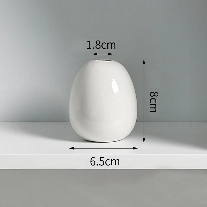 Vase rond céramique blanc