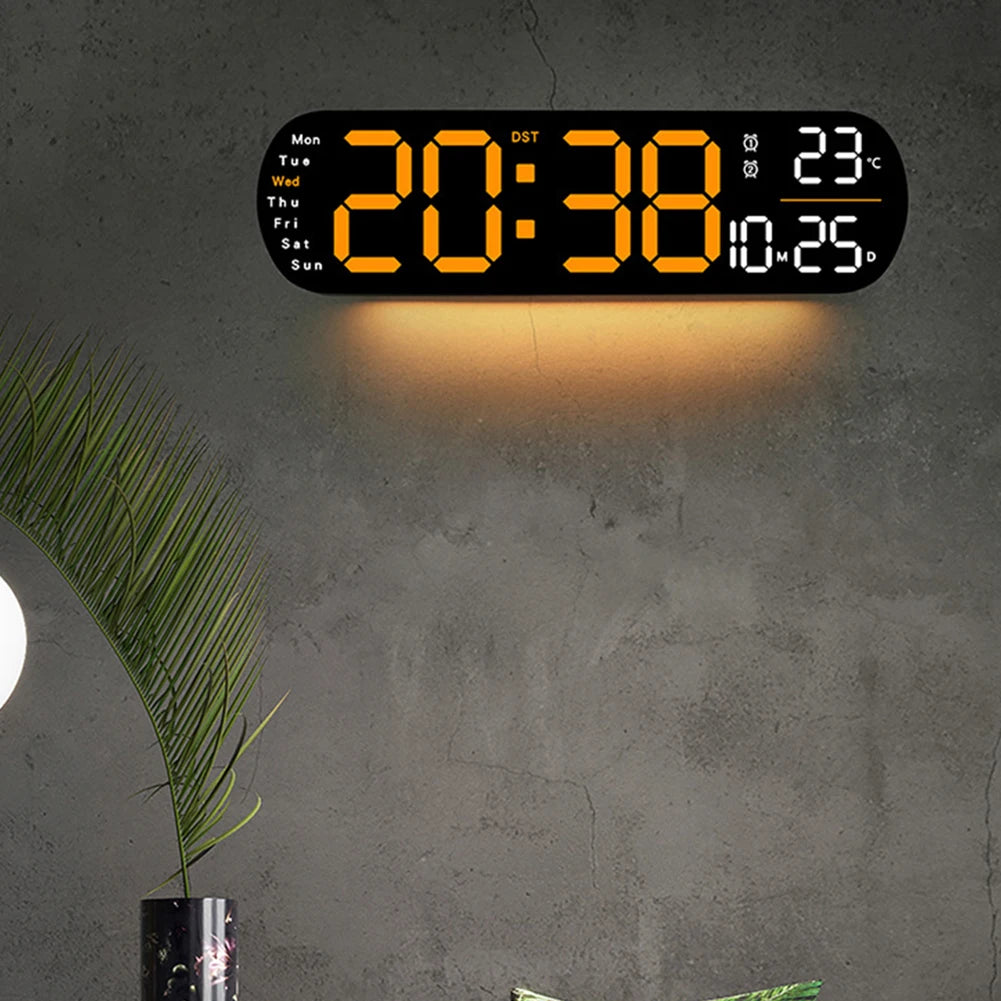 Horloge murale digitale lumineuse