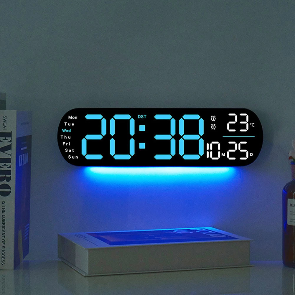 Horloge murale digitale lumineuse futuriste