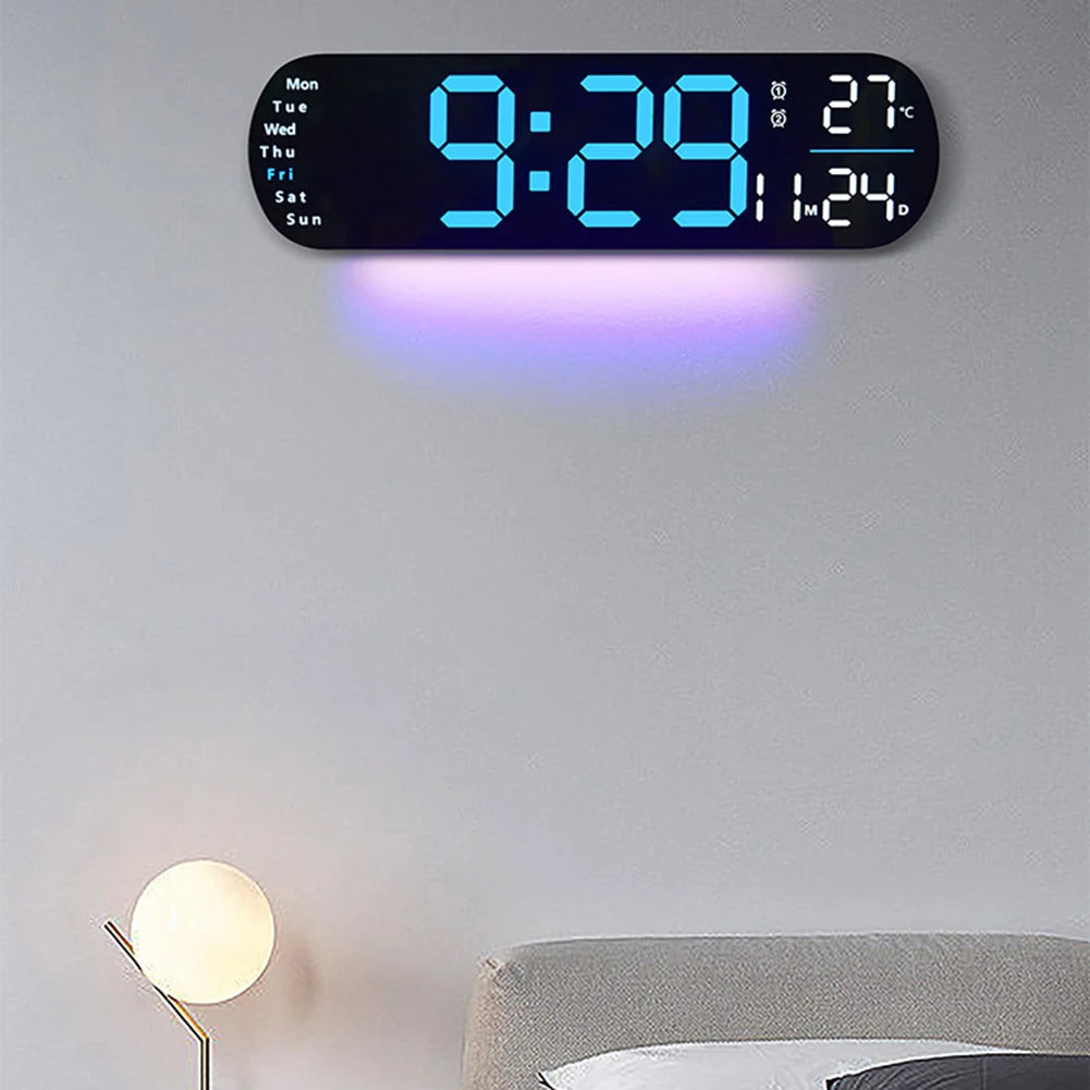 Horloge murale digitale lumineuse
