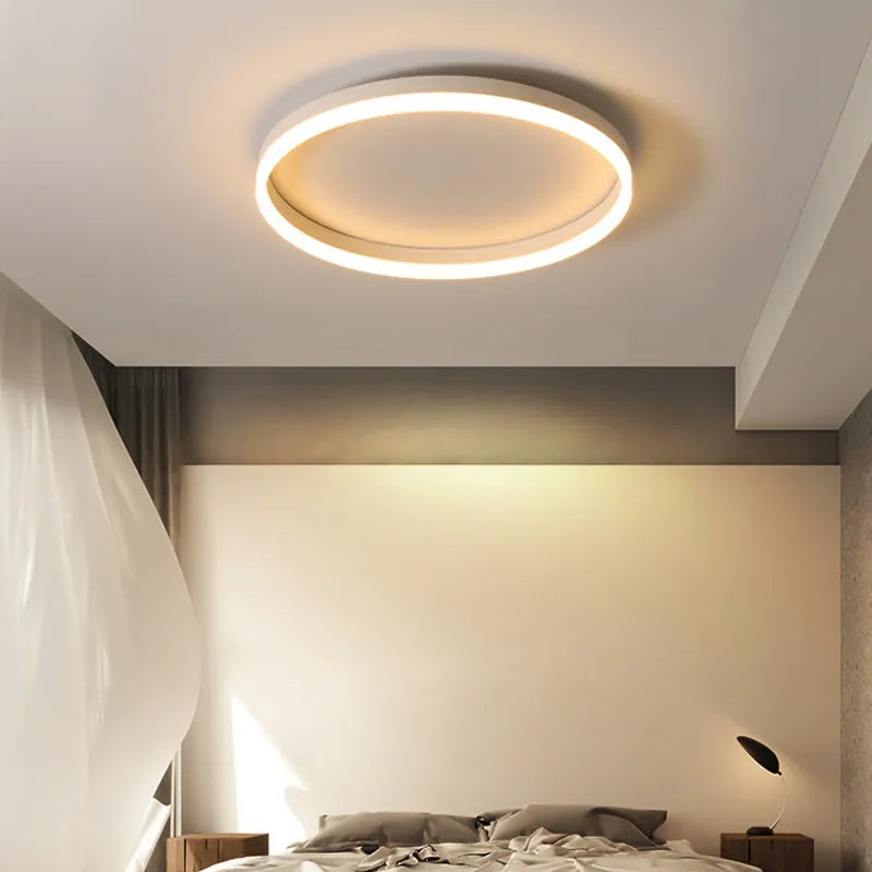Suspension circulaire de plafond à LED pour ambiance chaleureuse