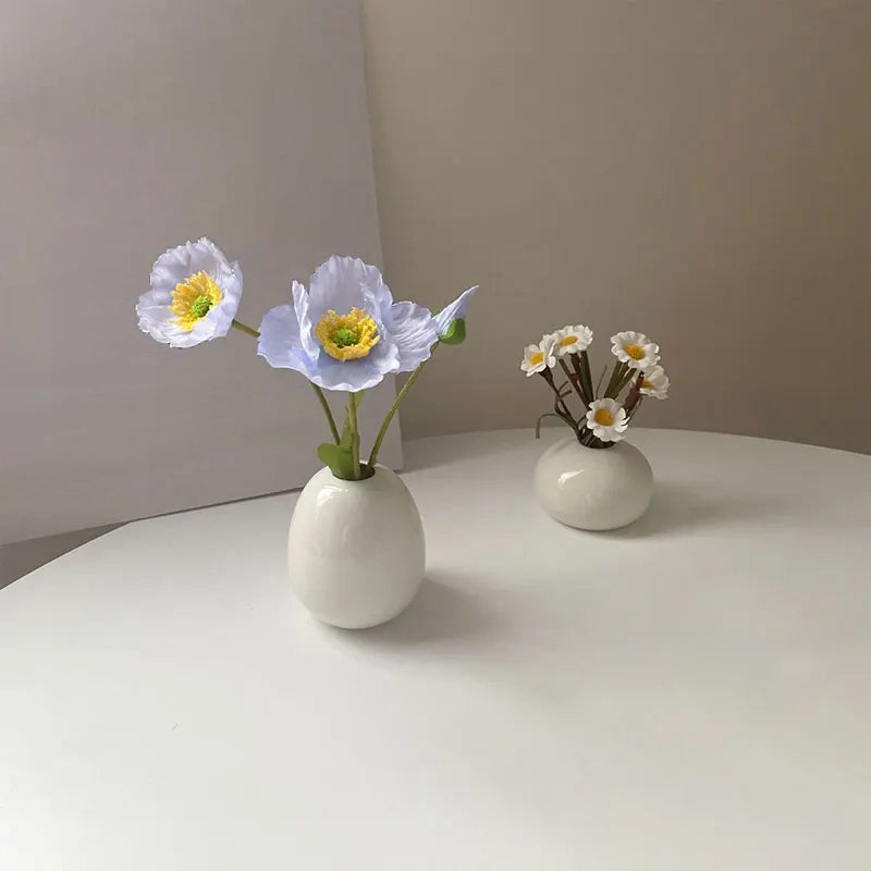Vase rond céramique blanc minimaliste