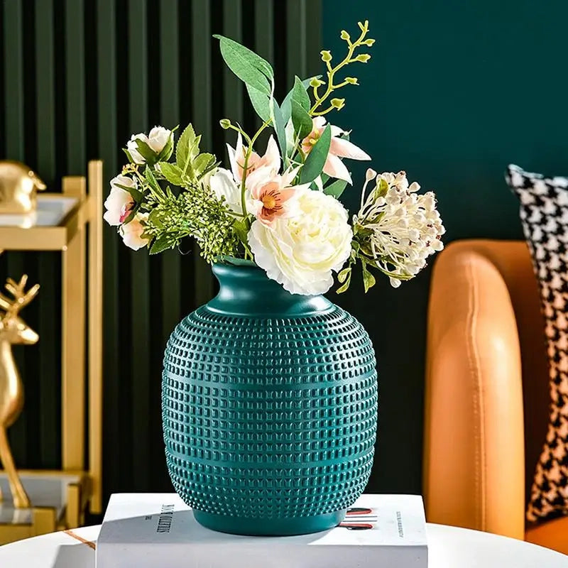 Vase bleu vintage arrondi