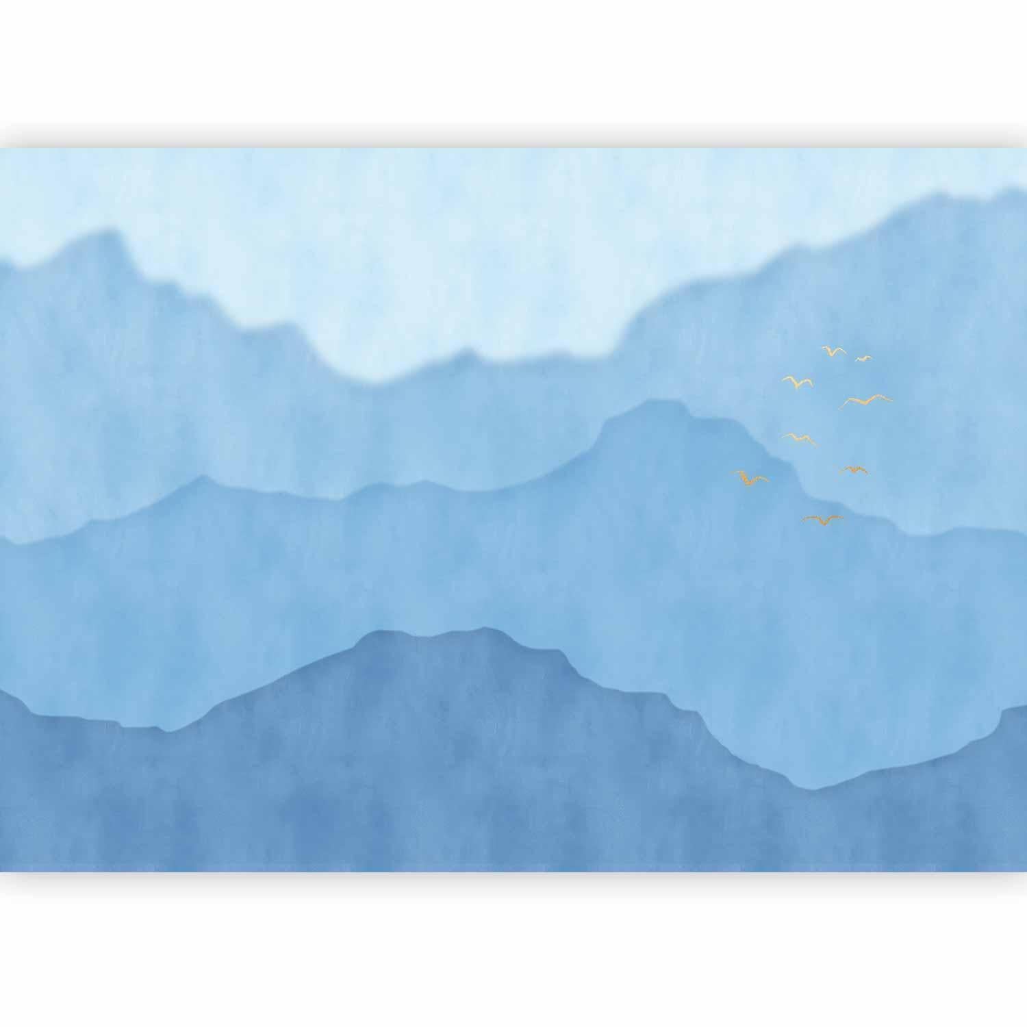 Motif montagnes en relief bleu