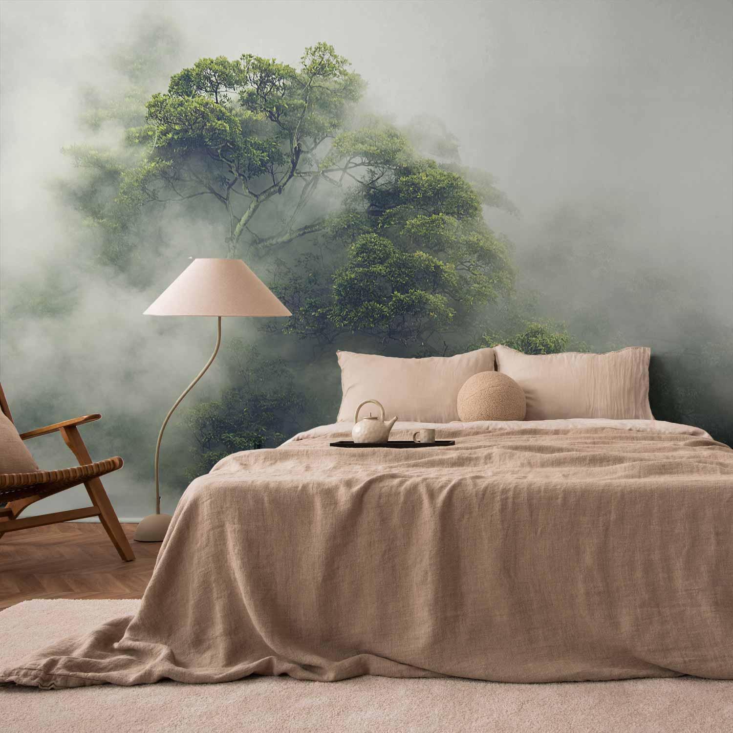 Produit Papier peint chambre arbre brume mystique