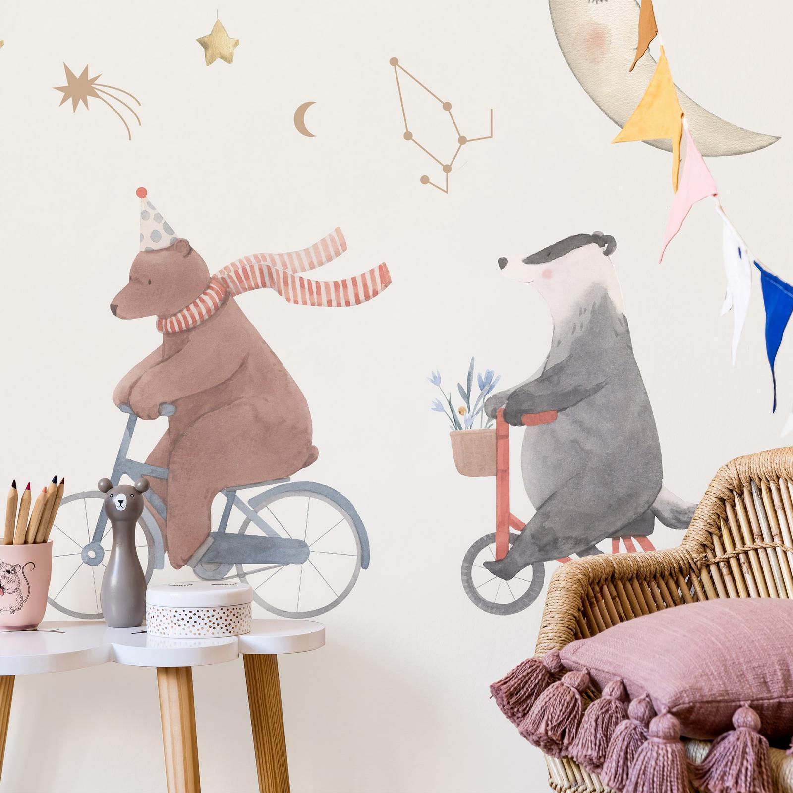 Papier peint chambre enfant animaux joyeux