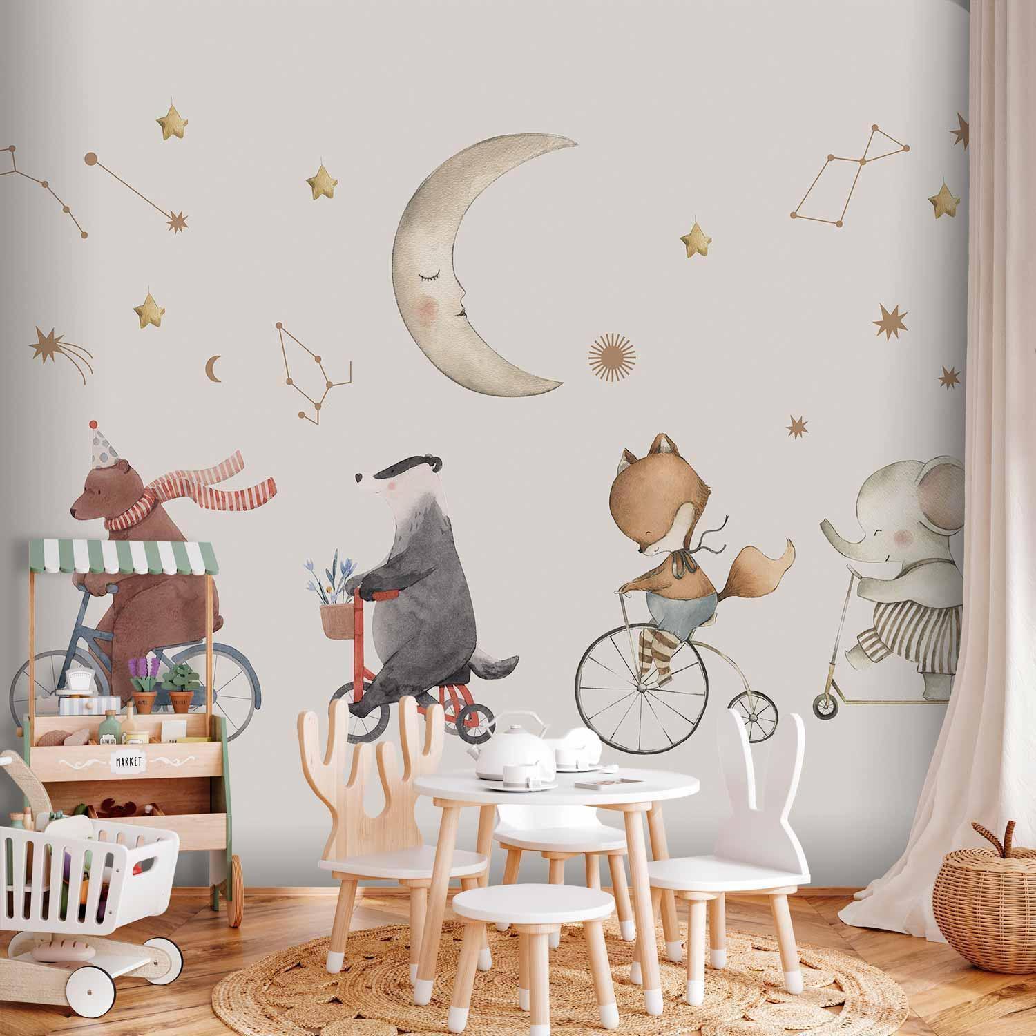 Papier peint chambre enfant lune enchantée