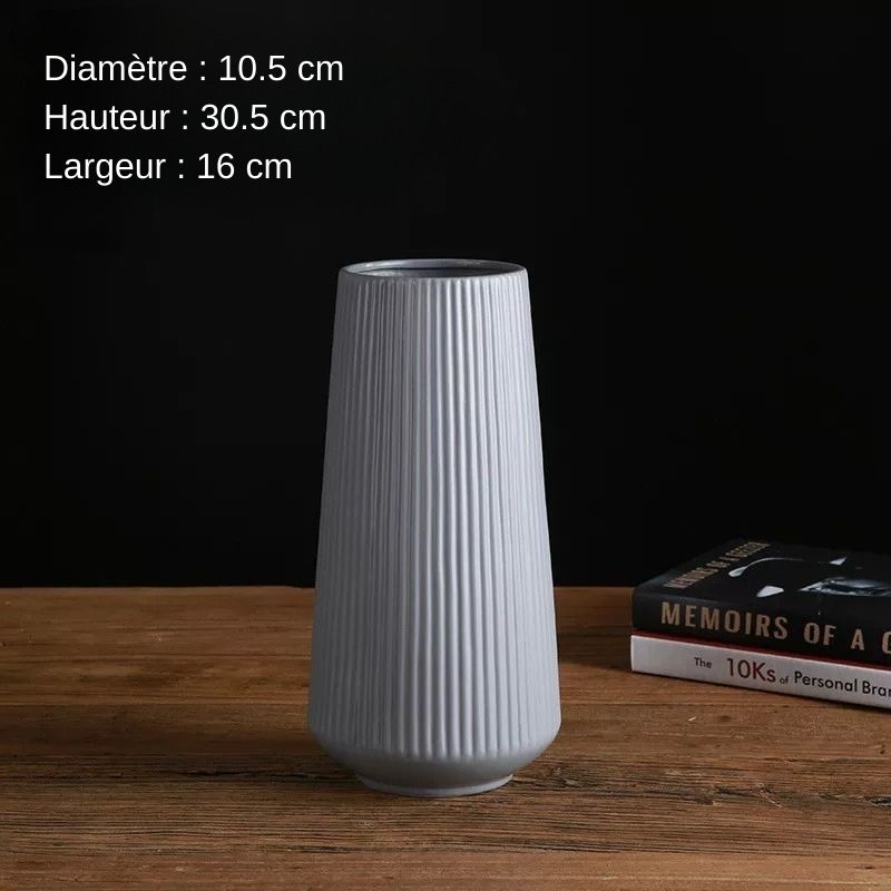 Vase céramique contemporain gris