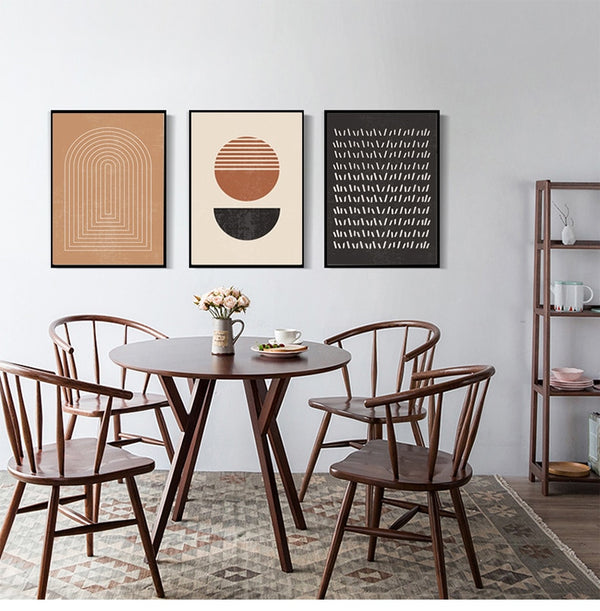 Tableau salon scandinave abstrait