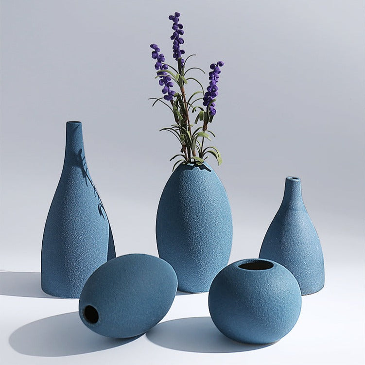 Vase bleu givré