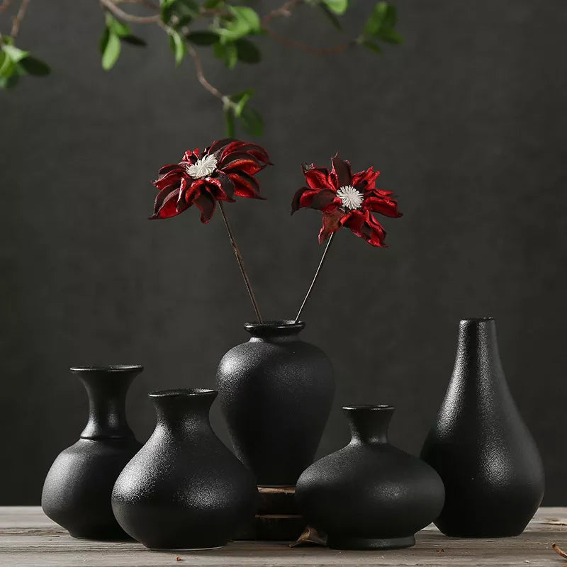 Vase céramique noir 