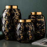 Vase effet marbre noir