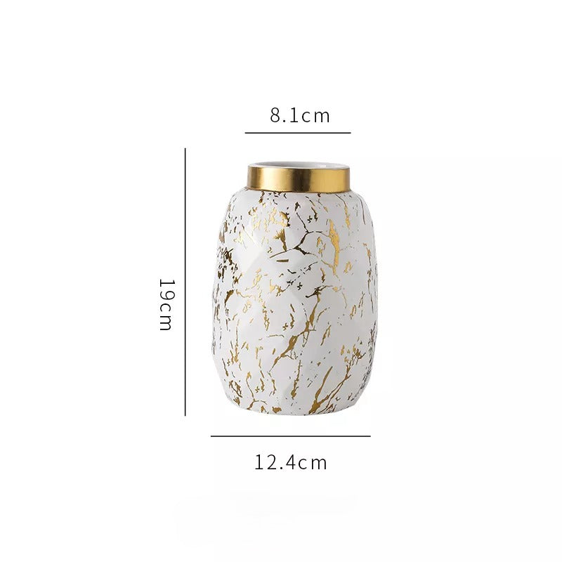 Vase effet marbre blanc