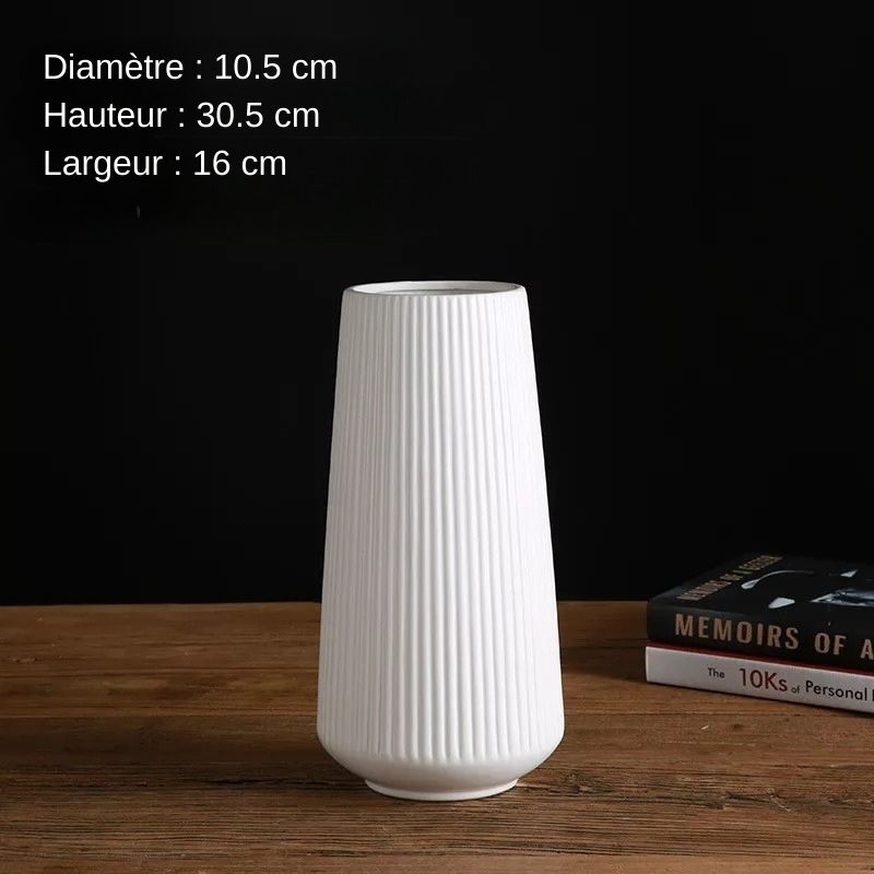 Vase céramique contemporain blanc 