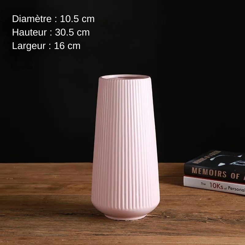 Vase céramique contemporain rose