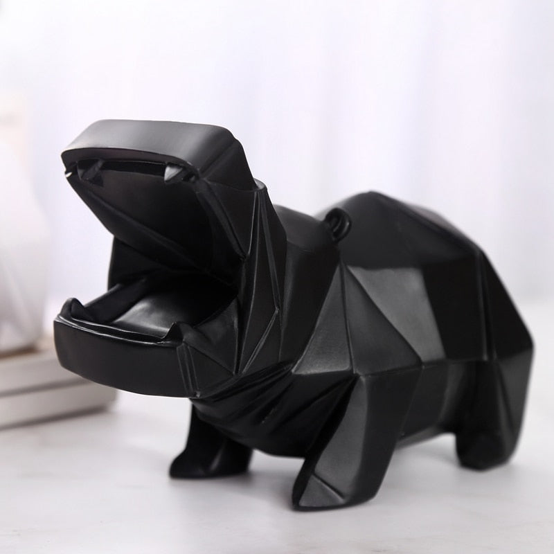 Statue hippopotame noir