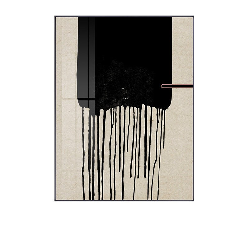 Tableau abstrait rouge et noir