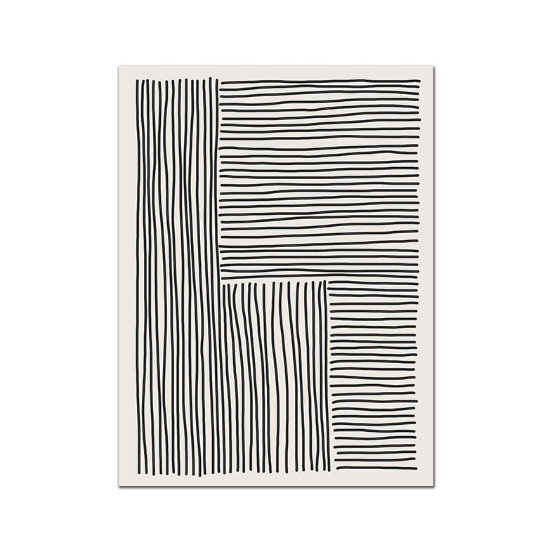 Tableau abstrait noir et blanc