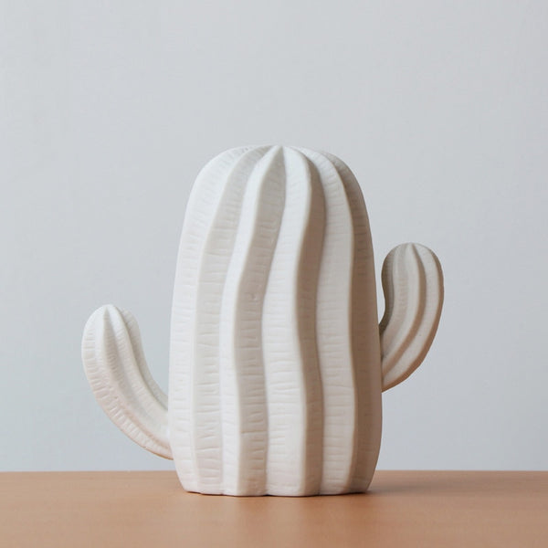 Statue cactus blanc