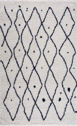 Tapis berbère poil long blanc