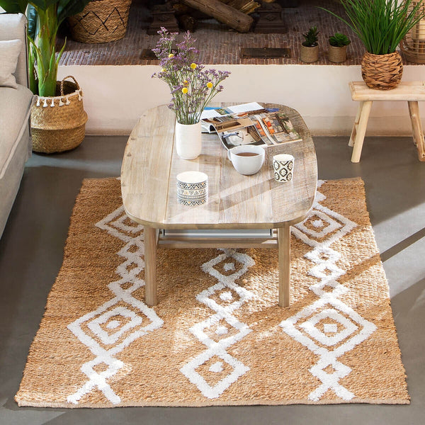 Tapis jute blanc