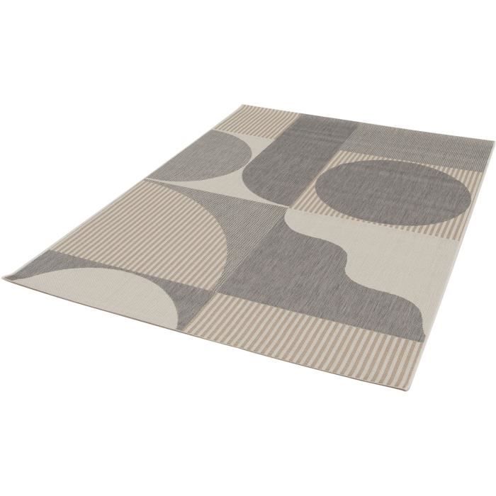 Tapis beige et gris extérieur