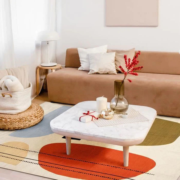 Tapis moderne coloré salon