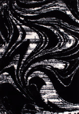 Tapis noir et blanc abstrait