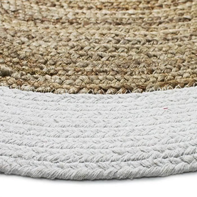 Tapis rond jute blanc