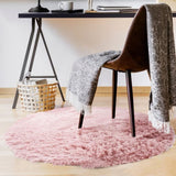 Tapis rond rose