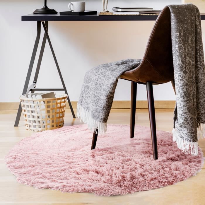 Tapis rond rose