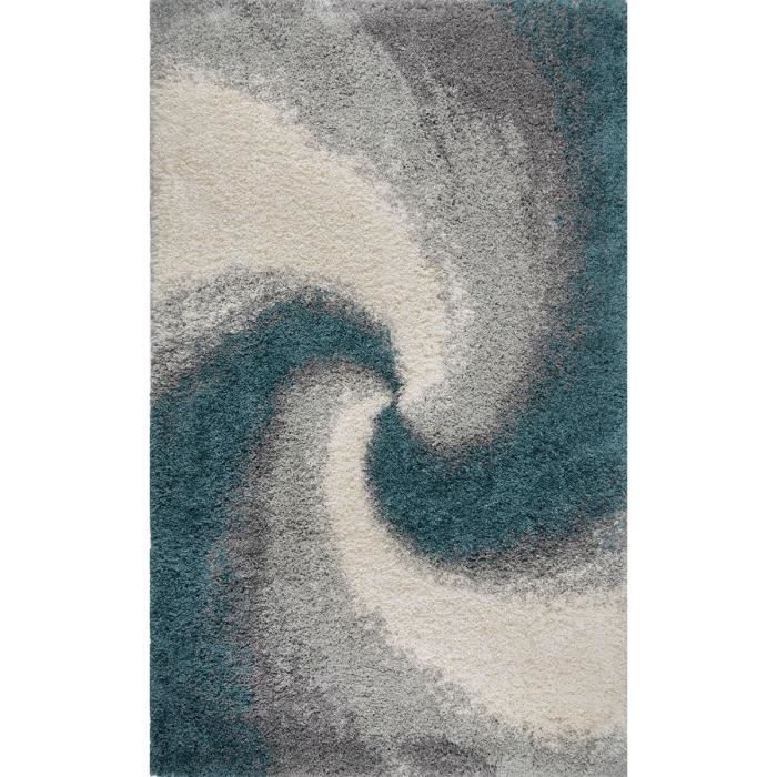 Tapis scandinave bleu abstrait