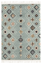 Tapis scandinave jaune bleu gris
