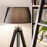 Lampadaire bois trépied