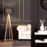 Lampadaire bois et noir
