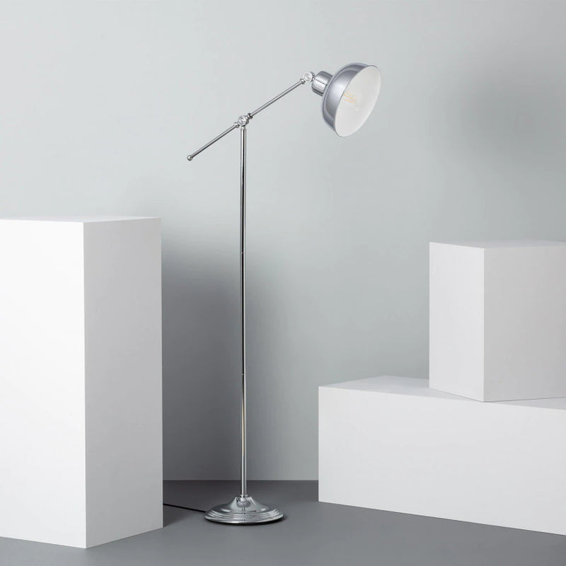 Lampadaire design industriel gris