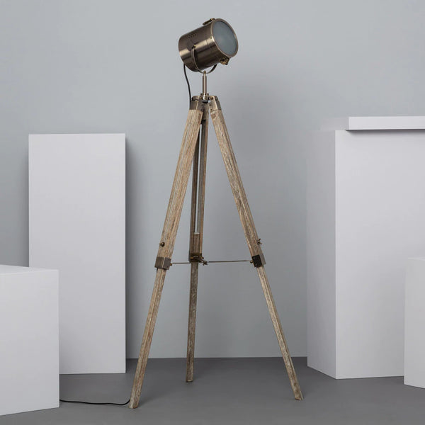Lampadaire bois et fer
