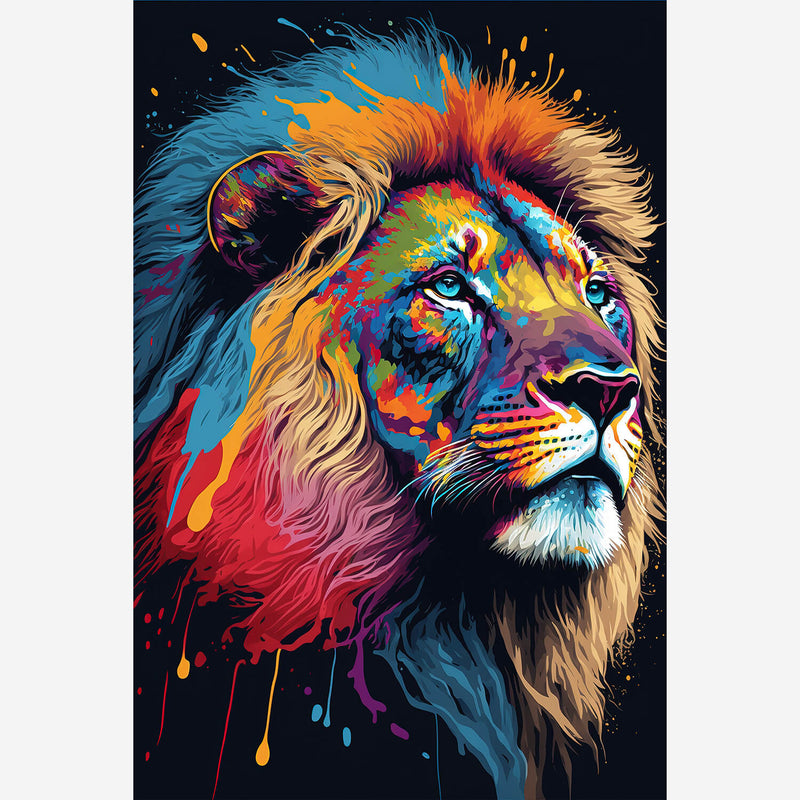 Poster lion couleur