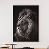 Tableau lion noir et blanc