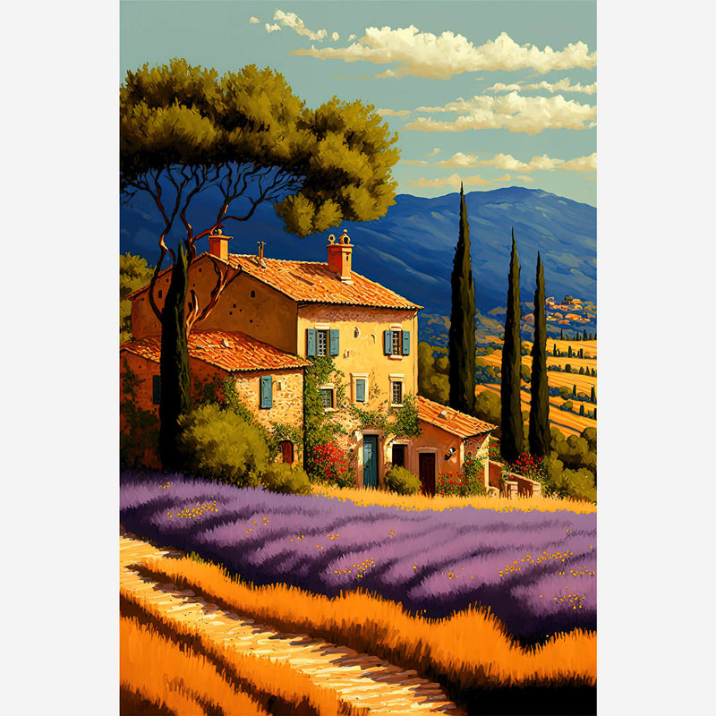 Peinture huile paysage Provence