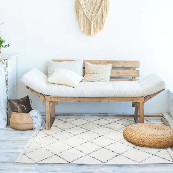 Tapis berbère noir et blanc