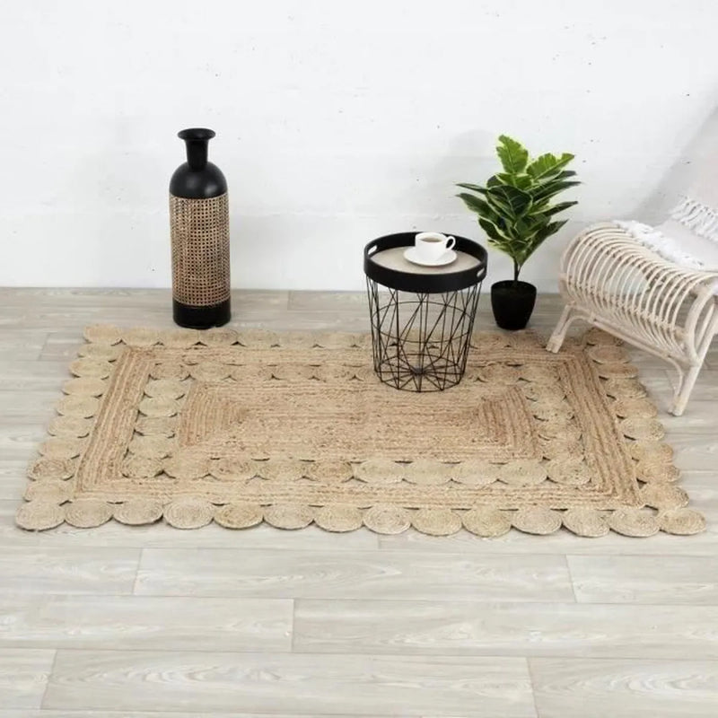 Tapis jute naturel boheme