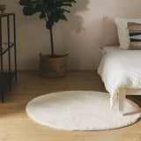 Tapis rond écru