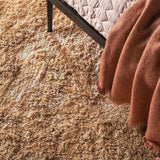 Tapis rond marron beige