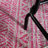 Tapis rond rouge et gris