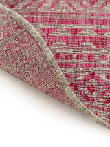 Tapis rond rouge et gris